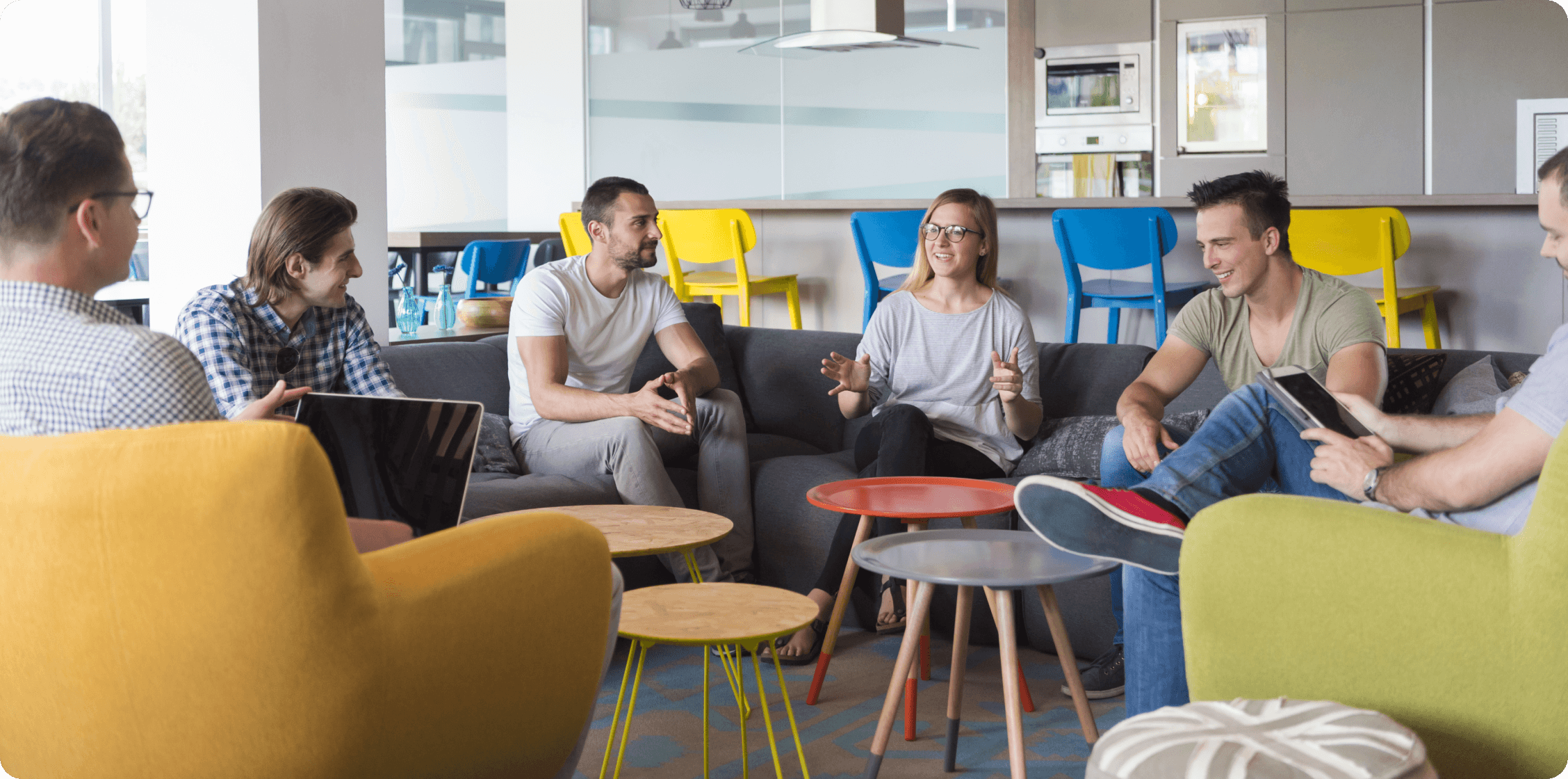 Banfico team at work – About Us section: build together, grow together